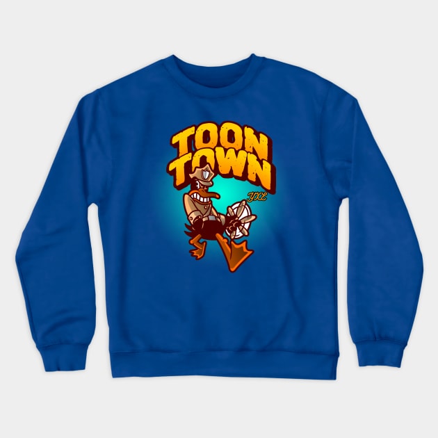 Quirky Toon Town Delight YXE Crewneck Sweatshirt by Stooned in Stoon